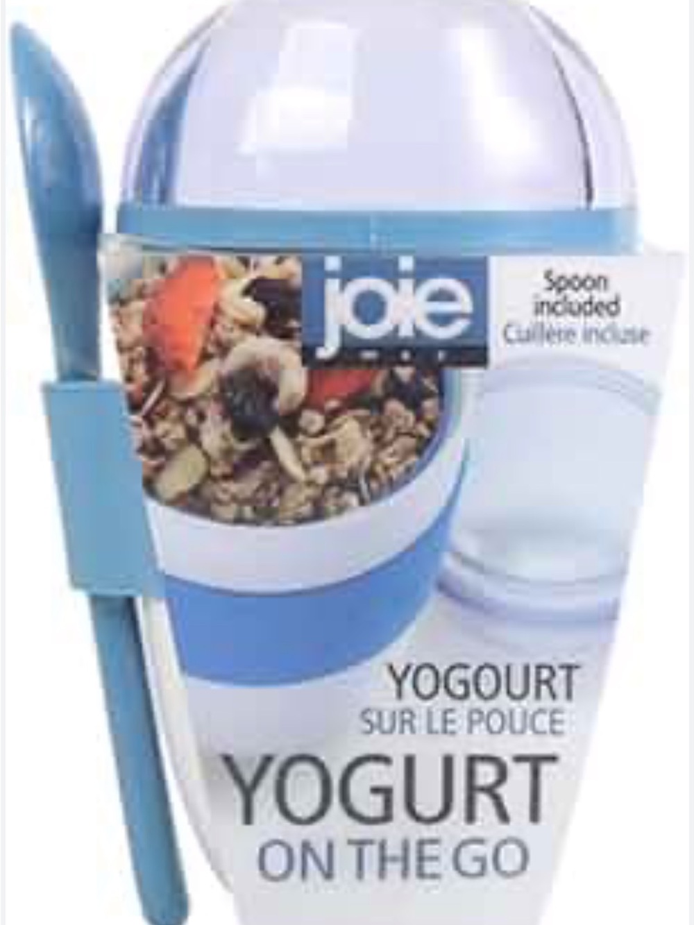 Joie Yogurt On-The-Go Cup with Spoon - colored lime green, red,green.